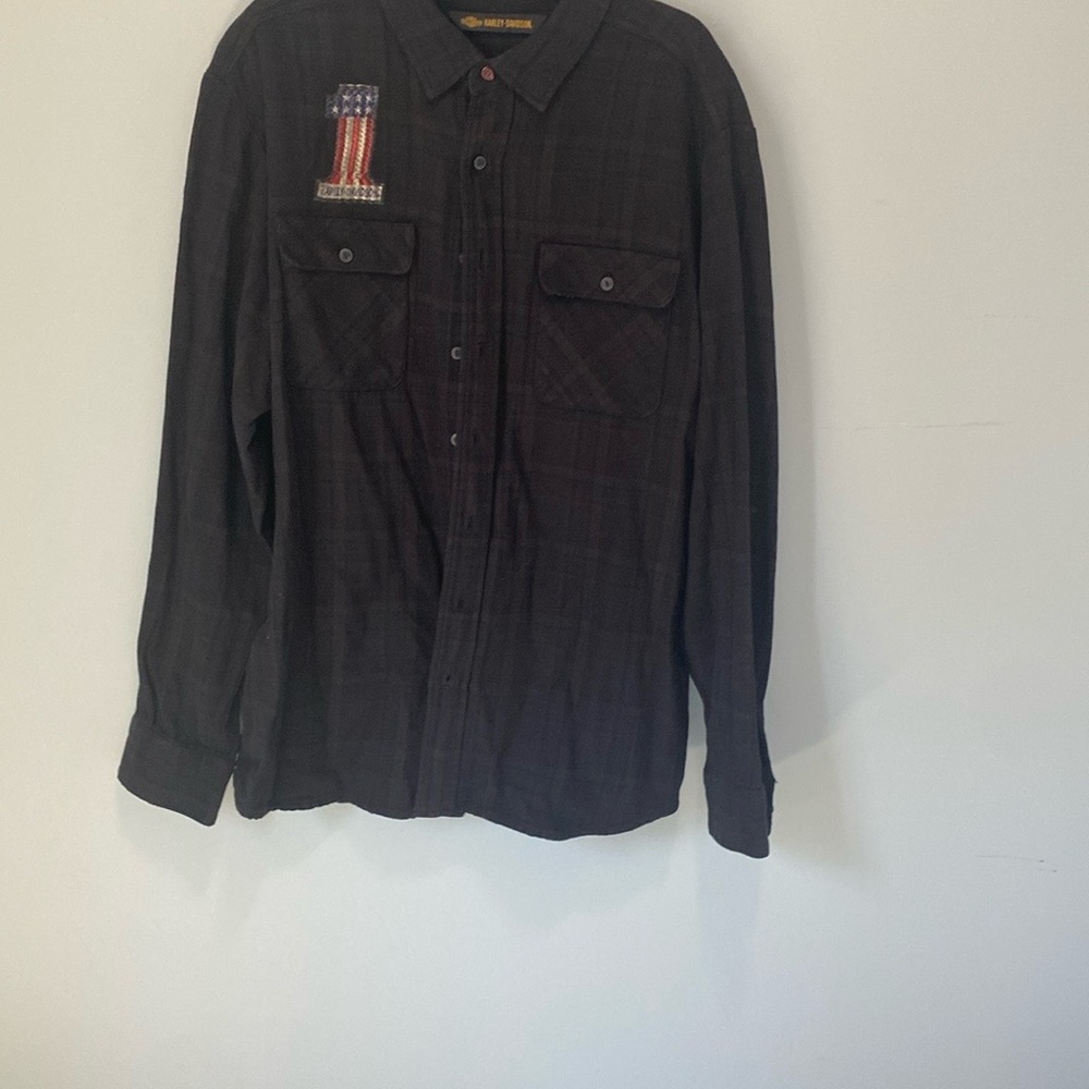 Harley-Davidson Over-Dyed Plaid Button Down
